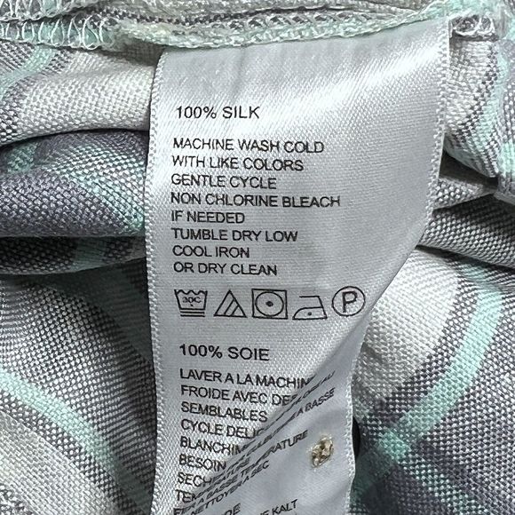 Tommy Bahama Zamora Plaid Silk Shirt Men XXL Gray Green Short Sleeve - Picture 12 of 13